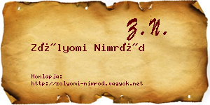 Zólyomi Nimród névjegykártya