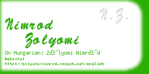 nimrod zolyomi business card